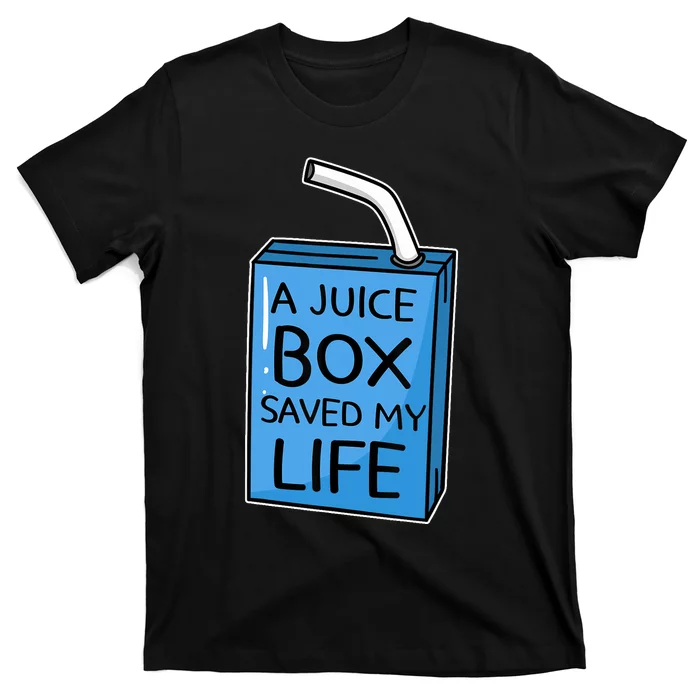 A Juice Box Saved My Life Diabetes Awareness Blue Ribbon DM T-Shirt