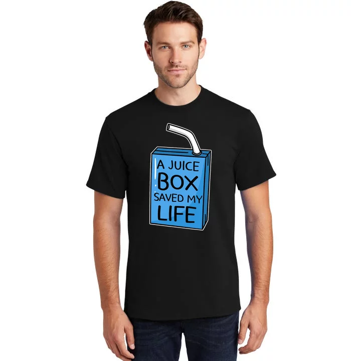 A Juice Box Saved My Life Diabetes Awareness Blue Ribbon DM Tall T-Shirt