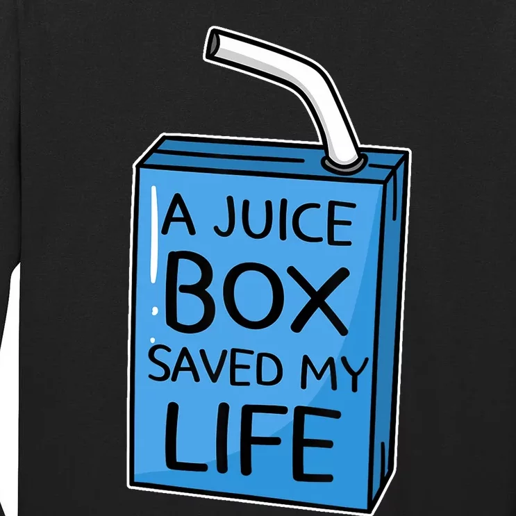 A Juice Box Saved My Life Diabetes Awareness Blue Ribbon DM Tall Long Sleeve T-Shirt