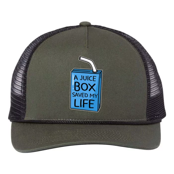 A Juice Box Saved My Life Diabetes Awareness Blue Ribbon DM Retro Rope Trucker Hat Cap