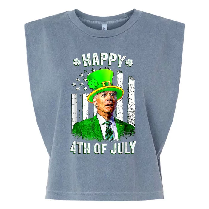 Anti Joe Biden St Patricks Day Funny Happy 4th Of July Garment-Dyed Women's Muscle Tee