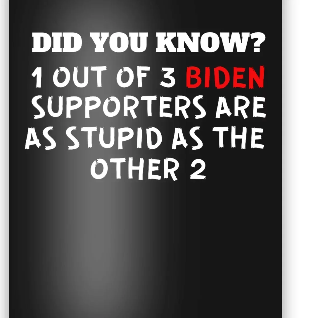 Anti Joe Biden Biden Supporters Are As Stupid Poster