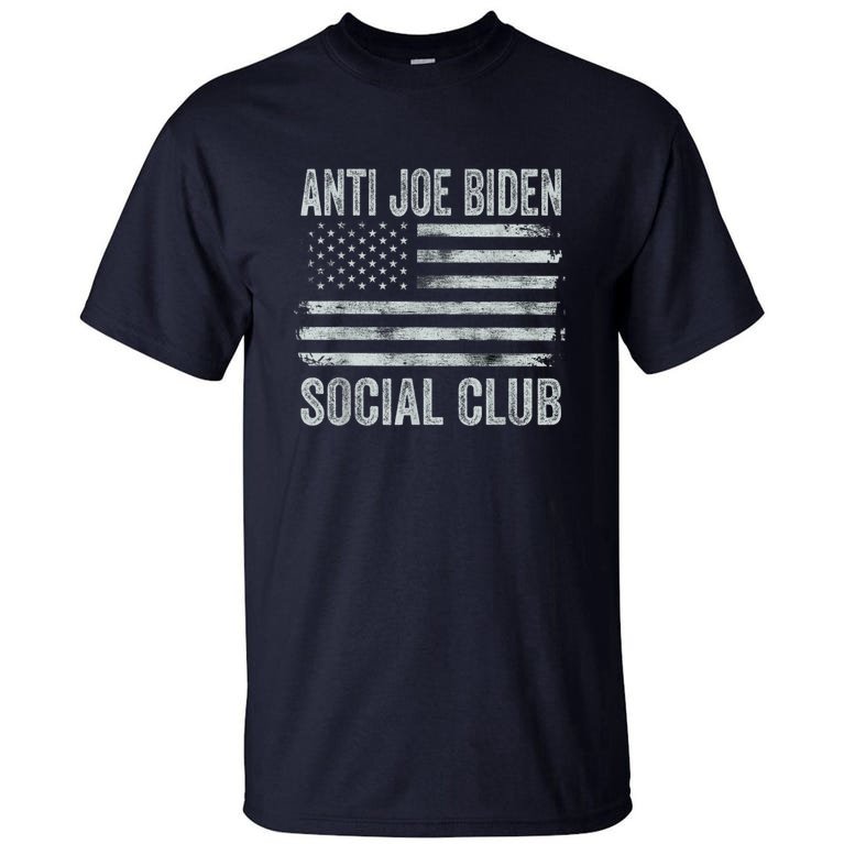 Anti Joe Biden Social Club American Flag Vintage Tall T-Shirt