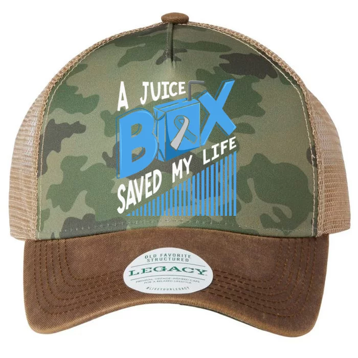 A Juice Box Saved My Life Diabetes DM Blue Awareness Ribbon Legacy Tie Dye Trucker Hat