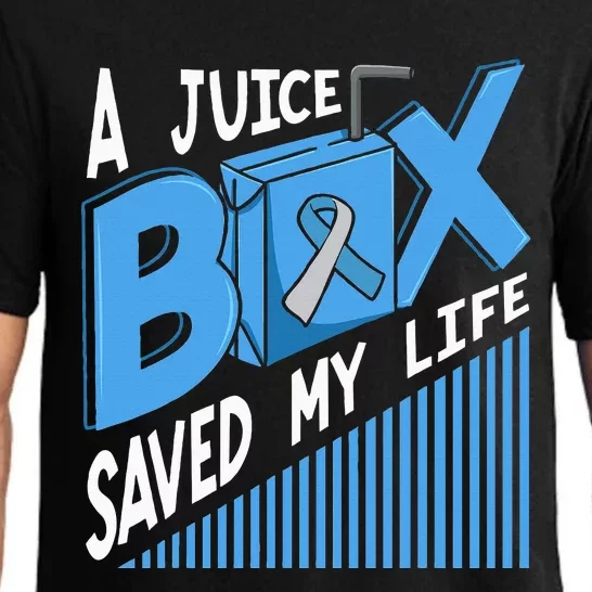 A Juice Box Saved My Life Diabetes DM Blue Awareness Ribbon Pajama Set