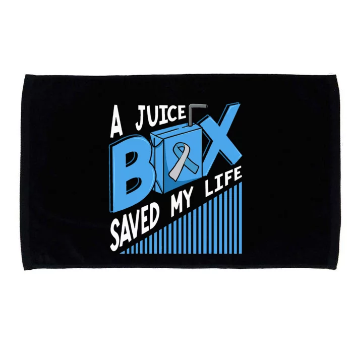 A Juice Box Saved My Life Diabetes DM Blue Awareness Ribbon Microfiber Hand Towel