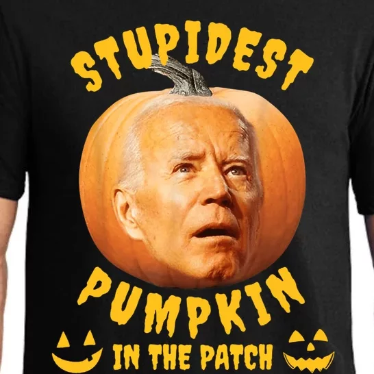 Anti Joe Biden Stupidest Pumpkin In The Patch Halloween Pajama Set