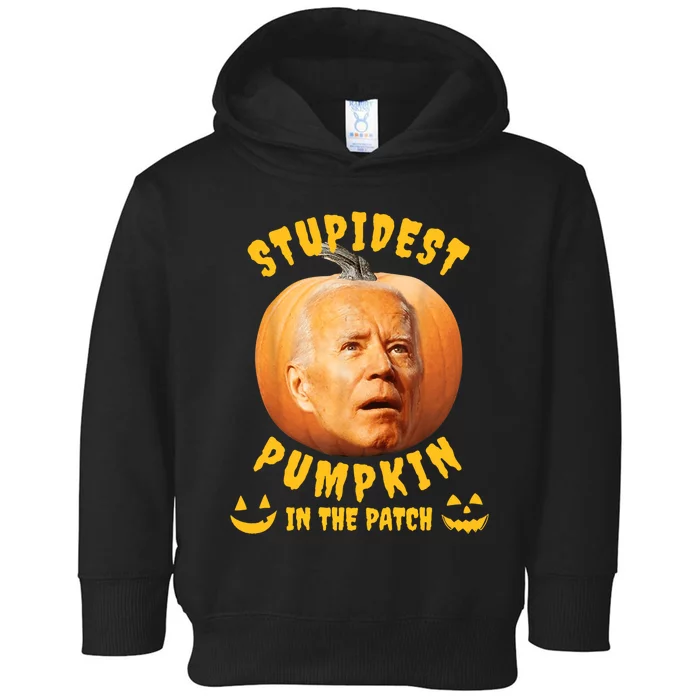 Anti Joe Biden Stupidest Pumpkin In The Patch Halloween Toddler Hoodie