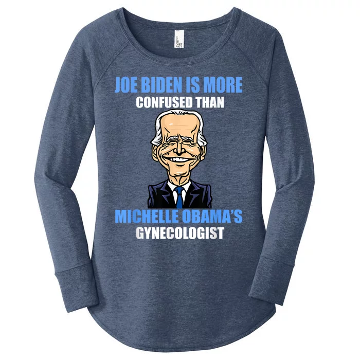 Anti Joe Biden Is More Confused Than ObamaS Gynecologist Women's Perfect Tri Tunic Long Sleeve Shirt