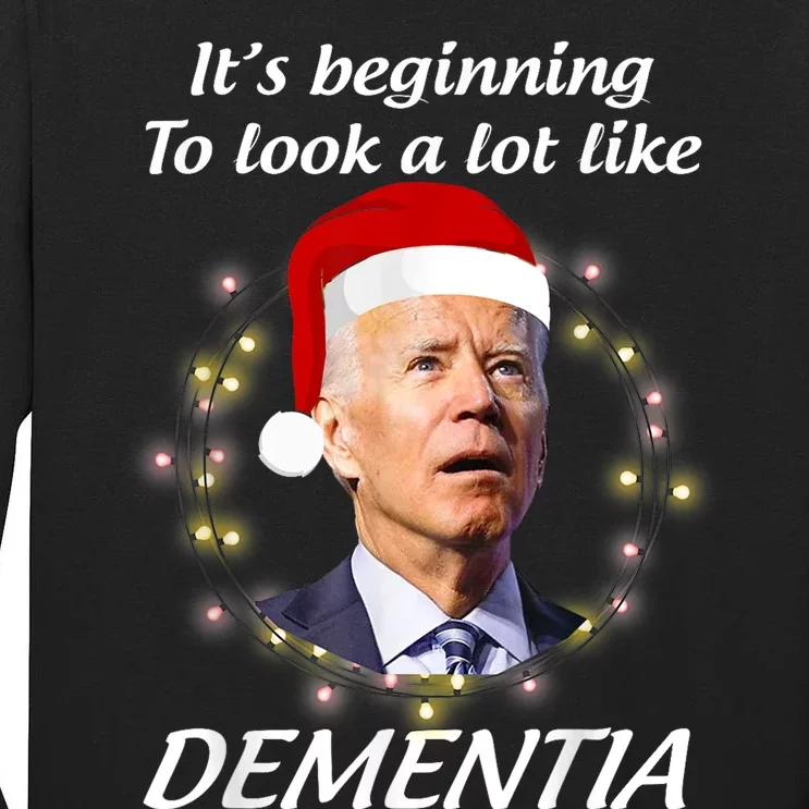 Anti Joe Biden Christmas Funny Republican Political Tall Long Sleeve T-Shirt