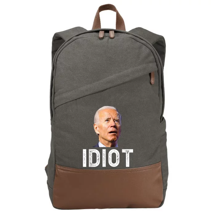 Anti Joe Biden Is An Idiot Cotton Canvas Backpack