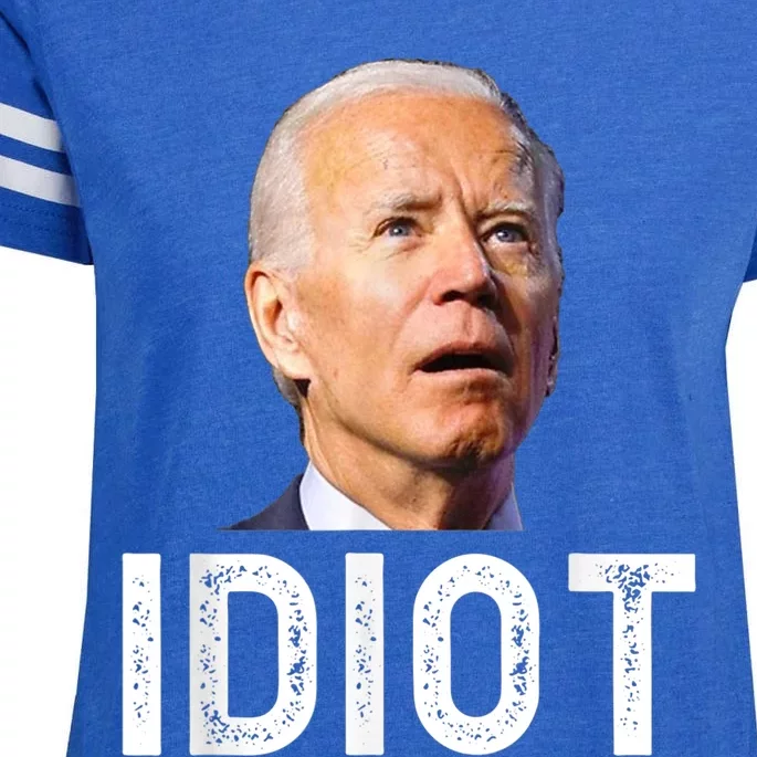 Anti Joe Biden Is An Idiot Enza Ladies Jersey Football T-Shirt