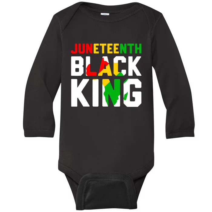 Awesome Juneteenth Black King Melanin Fathers Day Boy Baby Long Sleeve Bodysuit