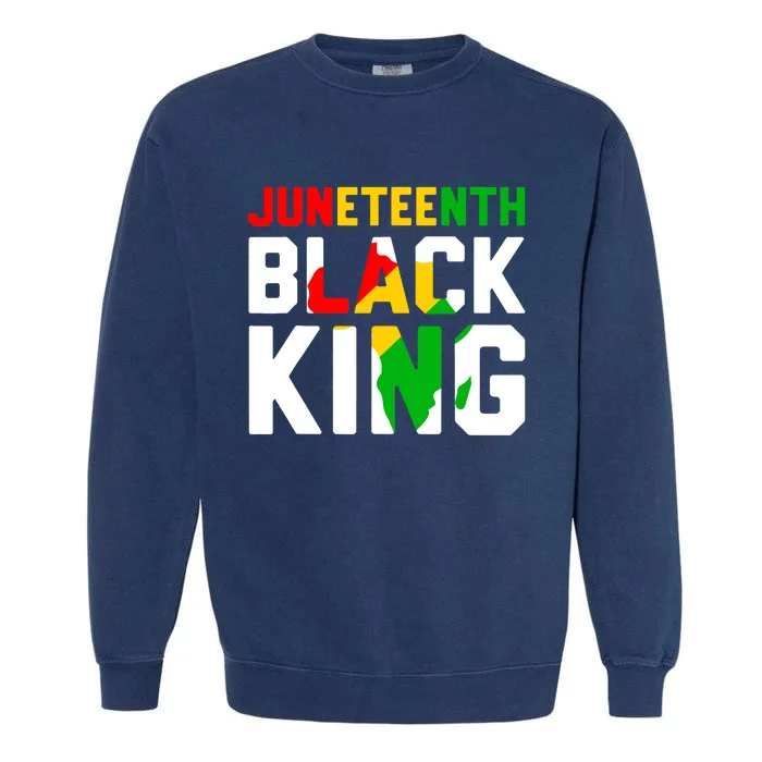 Awesome Juneteenth Black King Melanin Fathers Day Boy Garment-Dyed Sweatshirt