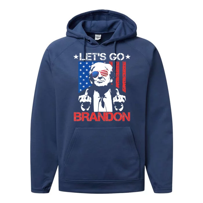 Anti Joe Biden LetS Go Brandon Funny Pro America Trump 2024 Performance Fleece Hoodie