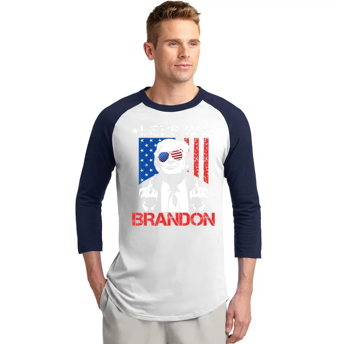 Anti Joe Biden LetS Go Brandon Funny Pro America Trump 2024 Baseball Sleeve Shirt