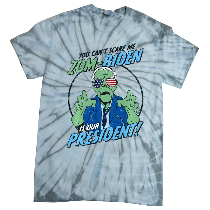 Anti Joe Biden Halloween Funny Zombie Republican Voter Tie-Dye T-Shirt