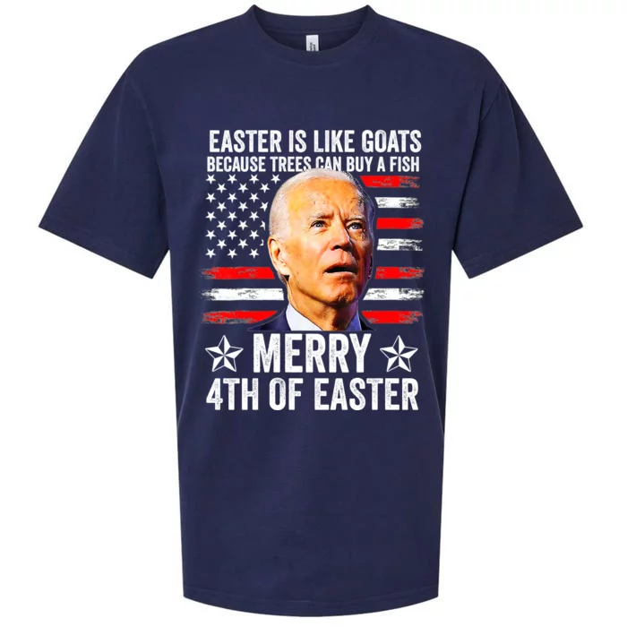 Anti Joe Biden Merry 4th Of Easter 4th Of July Sueded Cloud Jersey T-Shirt