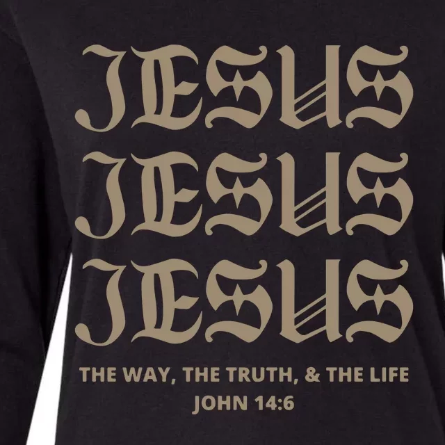 Aesthetic Jesus Christian Bible Verse Womens Cotton Relaxed Long Sleeve T-Shirt