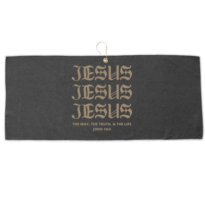 Aesthetic Jesus Christian Bible Verse Large Microfiber Waffle Golf Towel