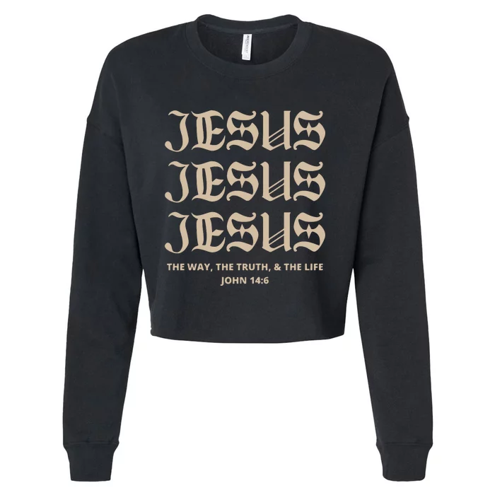 Aesthetic Jesus Christian Cropped Pullover Crew