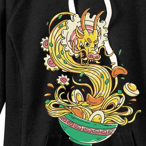 Asian Japanese Dishes Food Ra Noodles Egg Ramentic Dragon Women's Fleece Hoodie