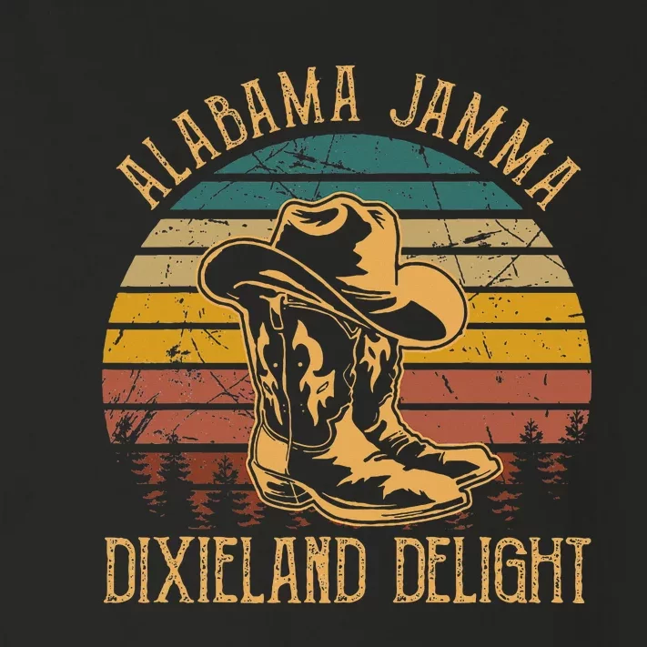 Alabama Jamma Dixieland Delight Cowboy Hat And Boots Toddler Long Sleeve Shirt