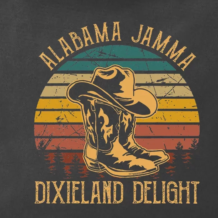 Alabama Jamma Dixieland Delight Cowboy Hat And Boots Zip Tote Bag