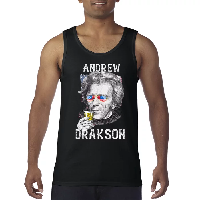 Andrew Jackson Drakson 4th of July Drinking Beer 7th US Tank Top