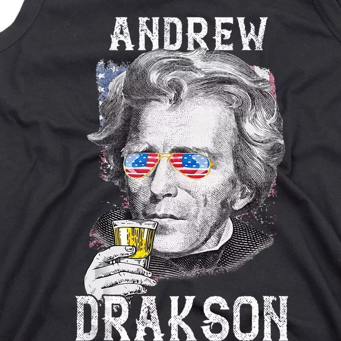 Andrew Jackson Drakson 4th of July Drinking Beer 7th US Tank Top