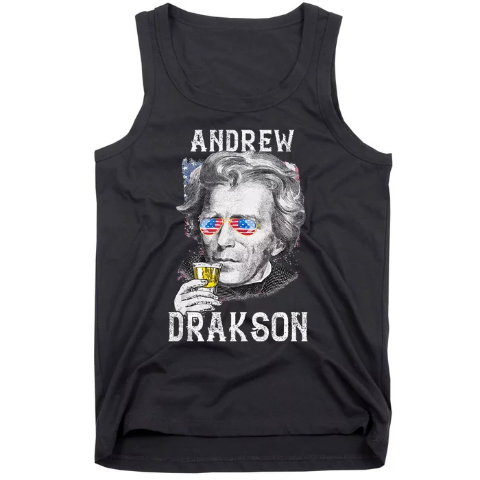 Andrew Jackson Drakson 4th of July Drinking Beer 7th US Tank Top