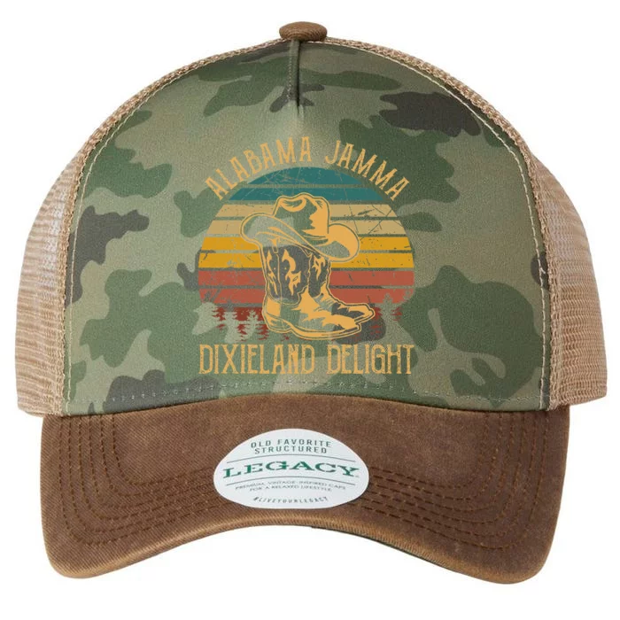 Alabama Jamma Dixieland Delight Graphic Cow Hat And Boots Legacy Tie Dye Trucker Hat