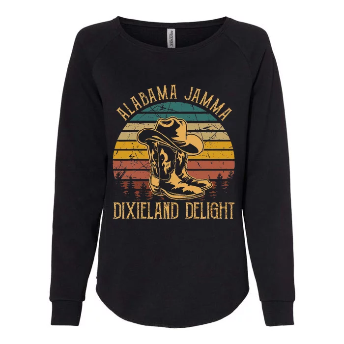 Alabama Jamma Dixieland Delight Graphic Cow Hat And Boots Womens California Wash Sweatshirt