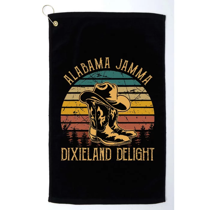 Alabama Jamma Dixieland Delight Graphic Cow Hat And Boots Platinum Collection Golf Towel