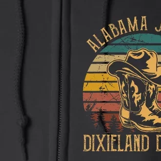 Alabama Jamma Dixieland Delight Graphic Cow Hat And Boots Full Zip Hoodie