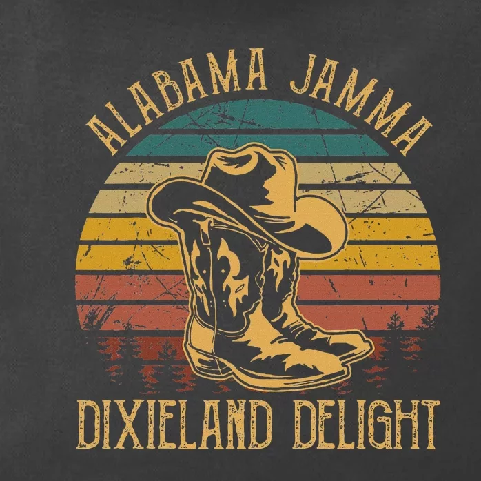 Alabama Jamma Dixieland Delight Graphic Cowboy Hat And Boots Zip Tote Bag