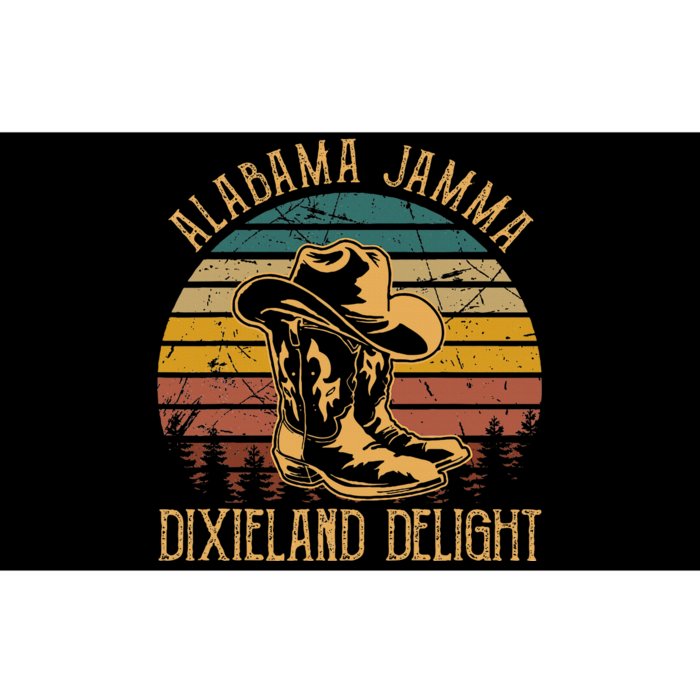 Alabama Jamma Dixieland Delight Graphic Cowboy Hat And Boots Bumper Sticker