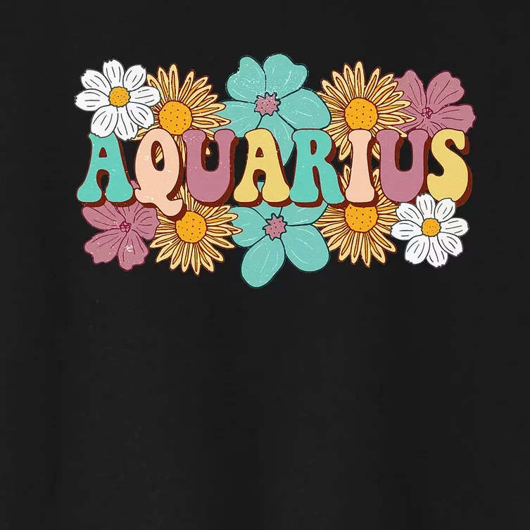 Astrology January February Birthday Zodiac sign Aquarius Women's Crop Top Tee