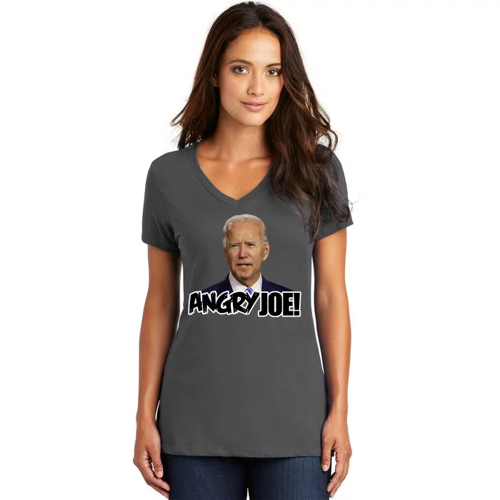 Angry Joe! Funny Biden Women's V-Neck T-Shirt