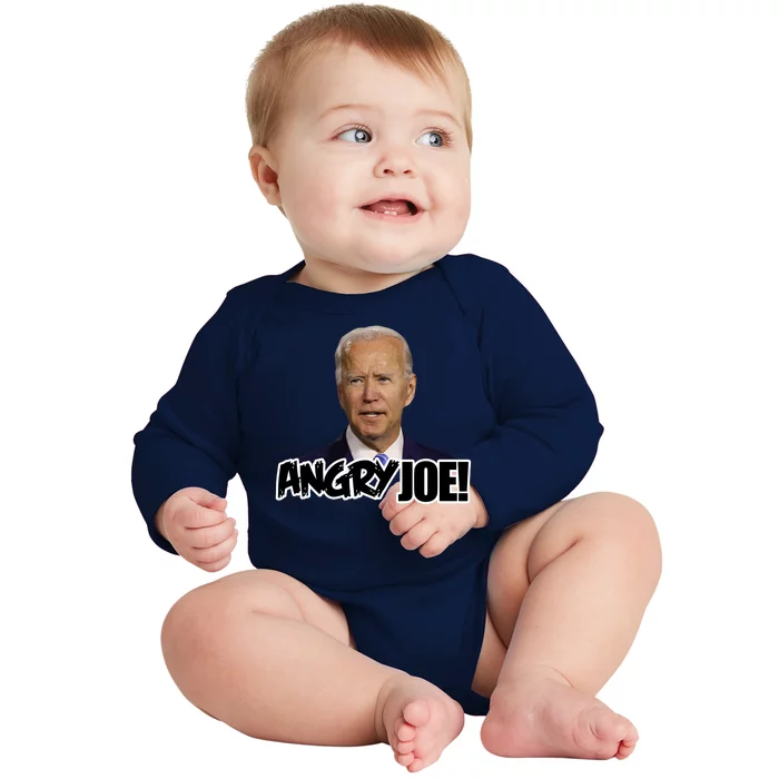 Angry Joe! Funny Biden Baby Long Sleeve Bodysuit