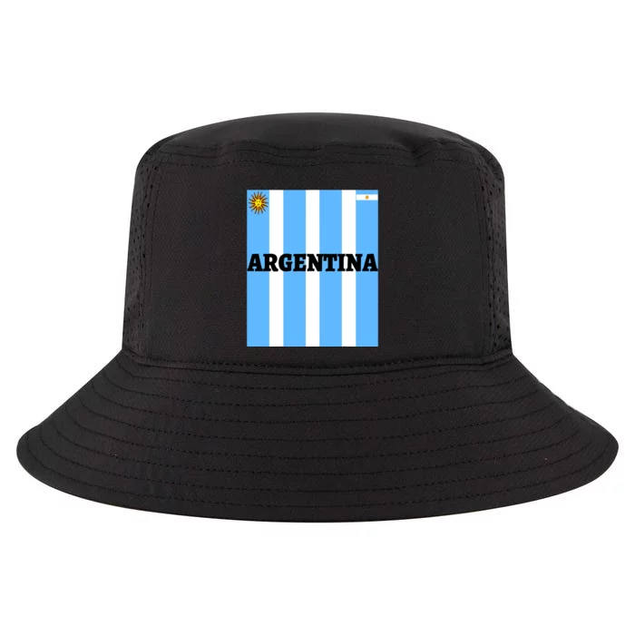 Argentina Jersey Flagsoccertravelfootball T Cool Comfort Performance Bucket Hat