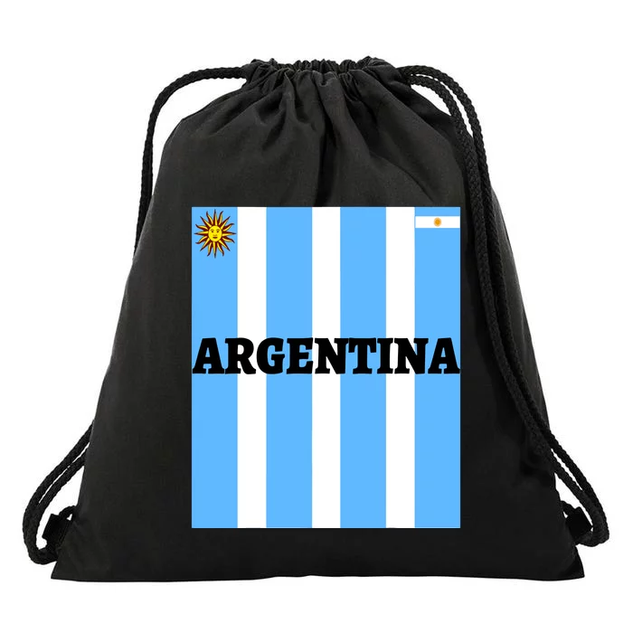 Argentina Jersey Flagsoccertravelfootball T Drawstring Bag