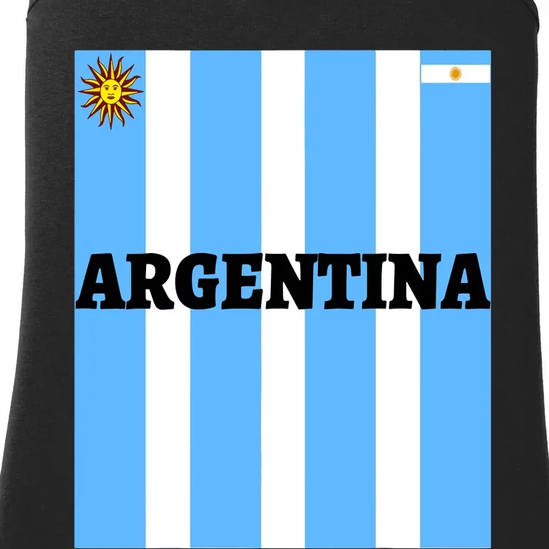 Argentina Jersey Flagsoccertravelfootball T Ladies Essential Tank