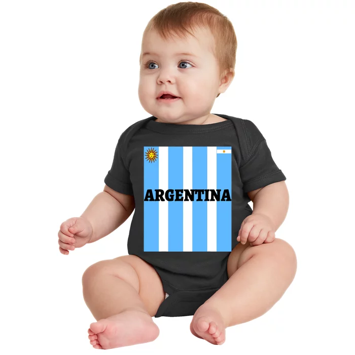 Argentina Jersey Flagsoccertravelfootball T Baby Bodysuit