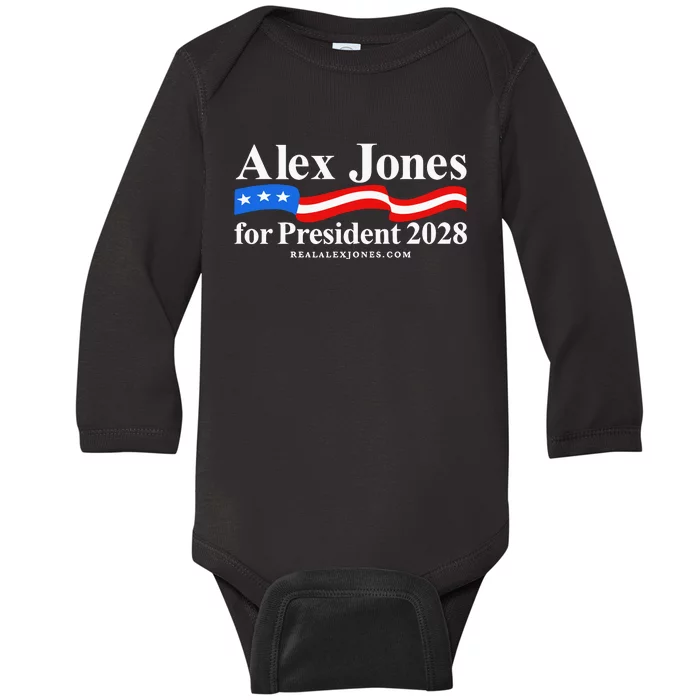 Alex Jones For President Limited Edition Fundraiser Baby Long Sleeve Bodysuit