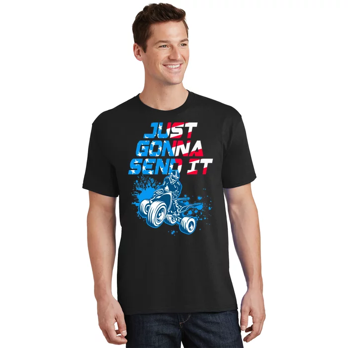 ATV Just Gonna Send It Funny Quad Bike USA Flag T-Shirt