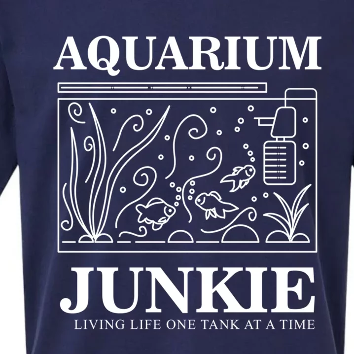 Aquarium Junkie Gift Aquarist Tank Fish Keeping Lover Meaningful Gift Sueded Cloud Jersey T-Shirt