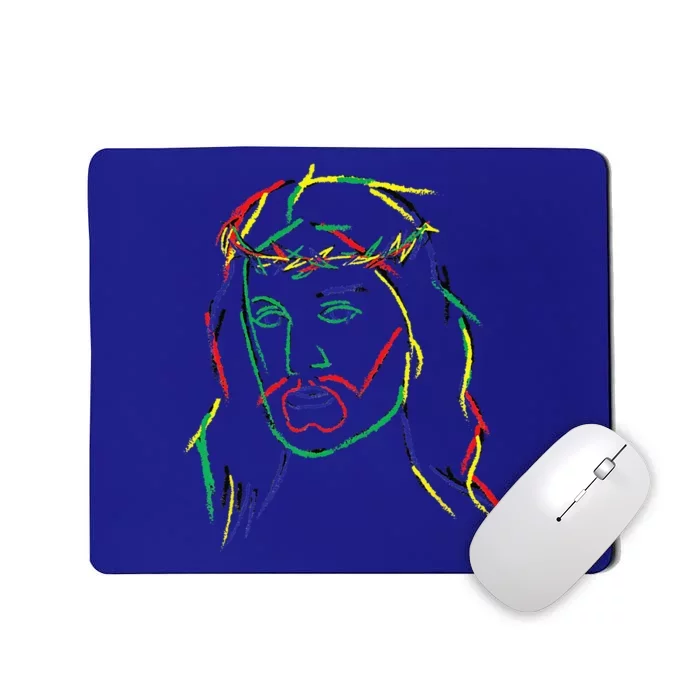 Abstract Jesus Graphic Image Cool Fun Piece Mousepad