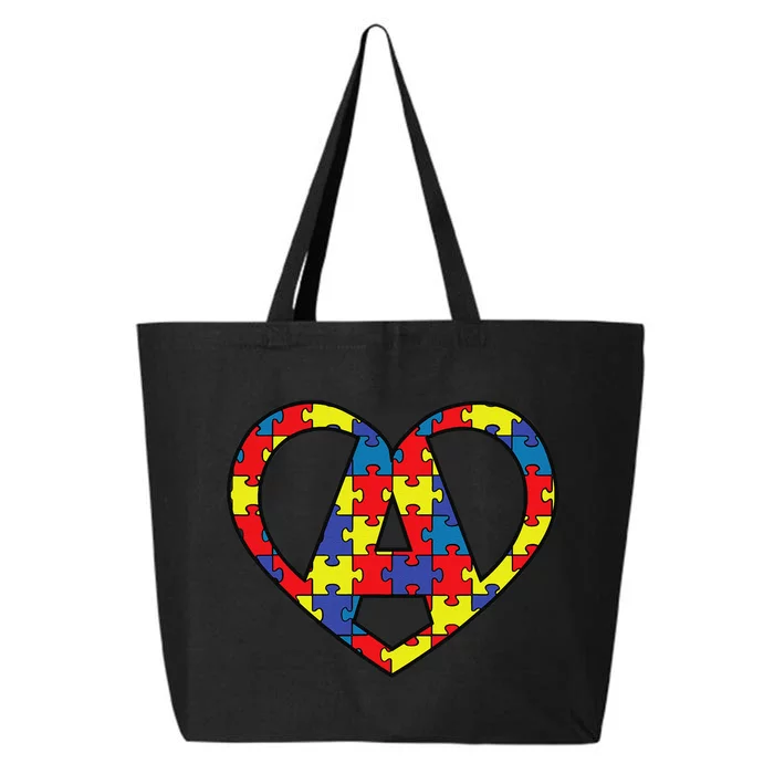 AUTISM JIGSAW HEART ASD Asperger's Autistic 25L Jumbo Tote