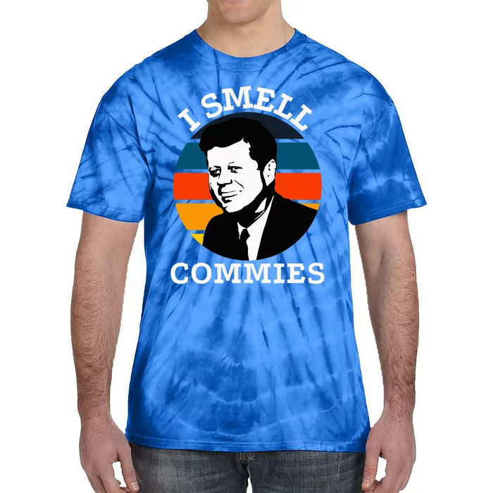 American Jfk I Smell Commies Political Humor Gift Tie-Dye T-Shirt